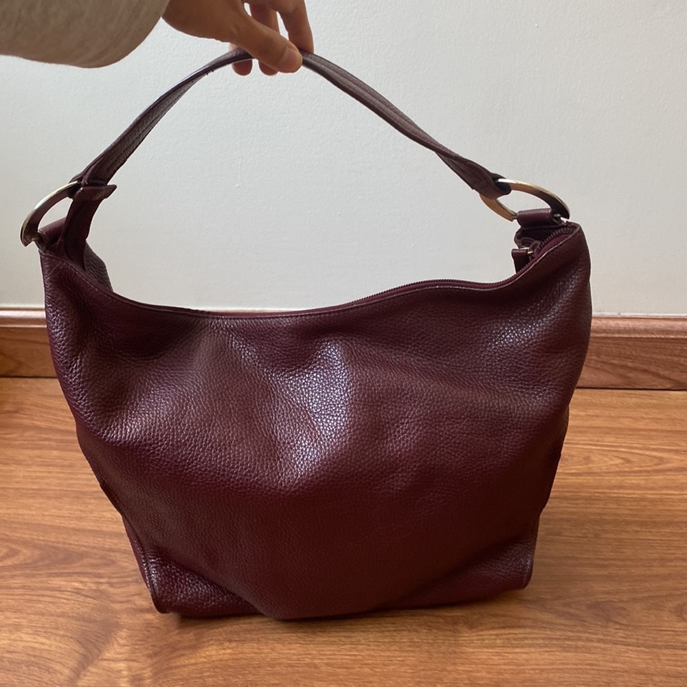 Furla Leather Shoulder Bag in Burgundy